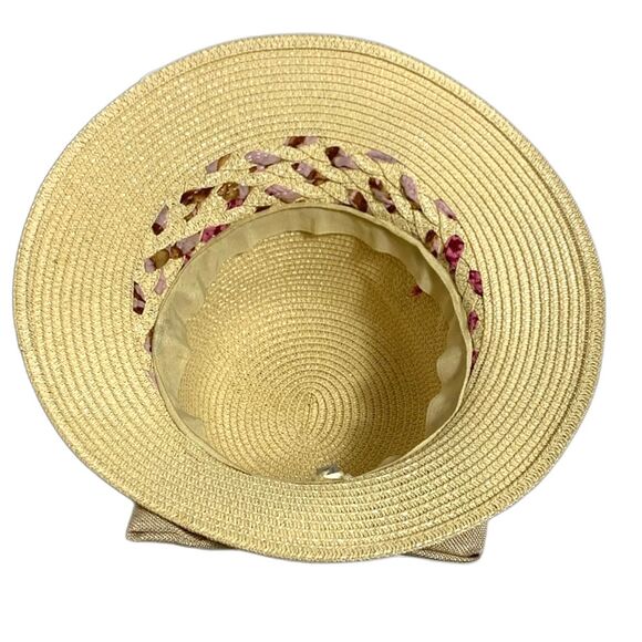 Arianna By Howard’s Tan Straw Sunhat With Woven Ribbon and Back Bow Size 58cm - Picture 6 of 13